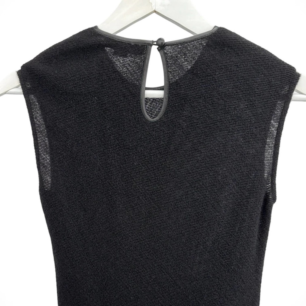 Alexander Wang Black Wool‎ Sleeveless Crossover Ruched Midi Dress Size 2 - Picture 6 of 8